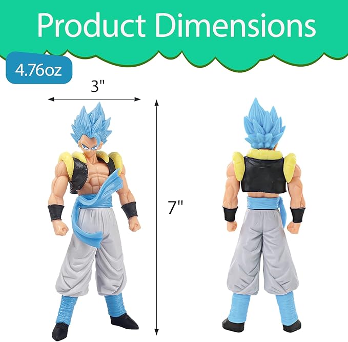 Anime Super Hero Action Figures Set, Collectible Warrior Figurines, 7.8Inch Energy Style Character Models for Display, Party Favors & Gift Collection (6PCS)