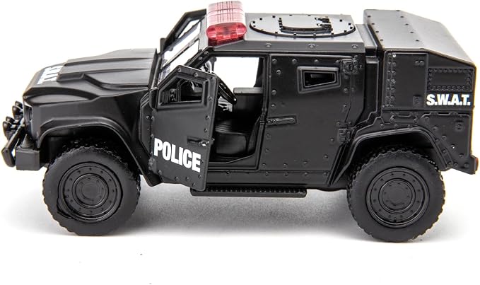 BDTCTK 1/36 Scale JLTV Armored Car Police Car Model, Zinc Alloy Die-Cast Pull Back Vehicles Kid Toys for Boy Girl Gift (Black)