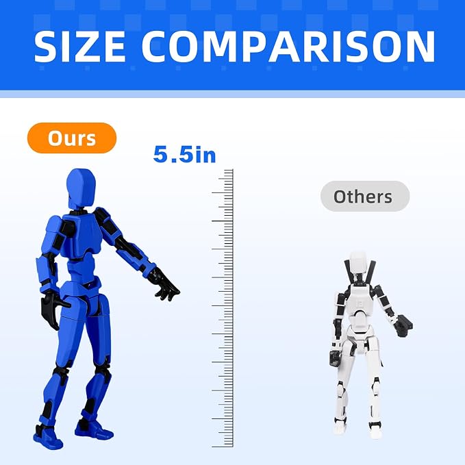 T13 Action Figure Set, 4PCS Already Assembled, Movable Multi-Joints | 3D Printed, Upgraded Tight Joints, for Stop-Motion Animation & Creative Display, Multiple Interchangeable Hands & Weapons