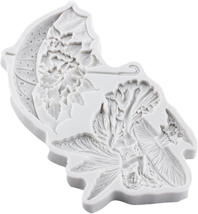 Flower Fairy Polymer Clay Molds Fairy Mushroom Umbrella Silicone Mold for DIY Crafts Epoxy Resin Casting Polymer Clay Tools Craft Air Dry Jewelry Making