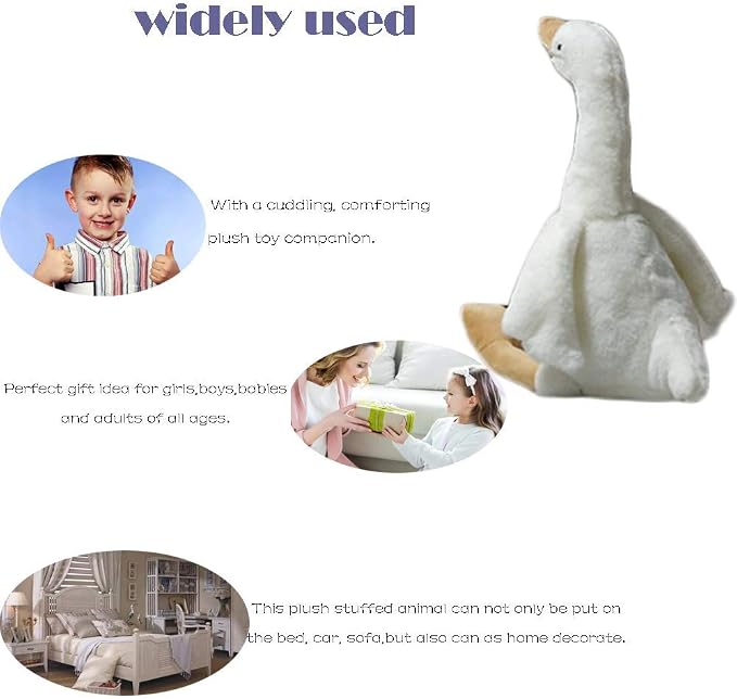 15.7" Swan Stuffed Animal,Goose Plush White Stuffed Animal Toy Gifts for Kids
