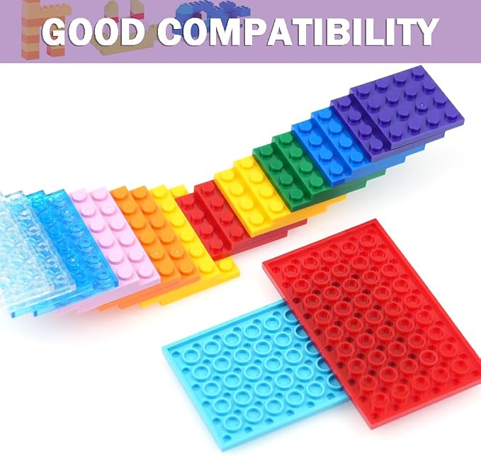 MALEKO 135 Pieces Classic Base Plates Bricks Parts, Flat Board Small Baseplates Mat Multipacks, Bulk Building Blocks