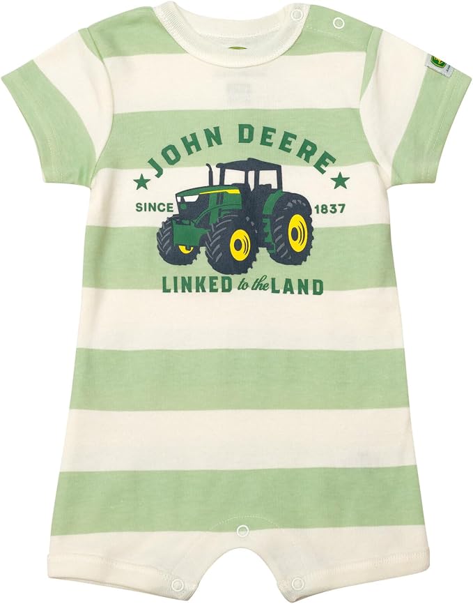 John Deere Baby Boys' One Piece Short Sleeve Romper Newborn to Infant