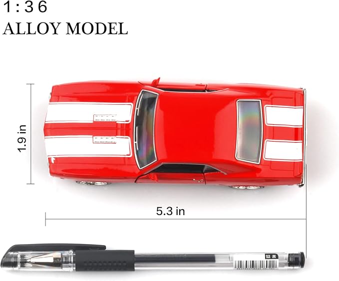 TOKAXI 1/36 Scale Diecast Cars,1969 Camaro SS Cars Models,Pull Back Vehicles Toy Cars,Cars Gifts for Boys Girls (Red)