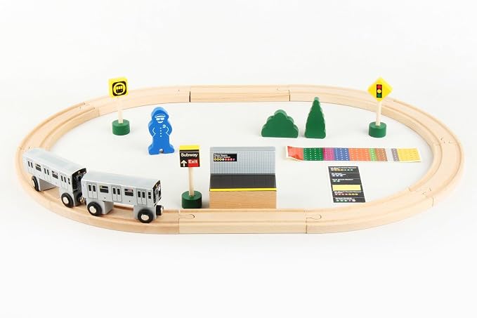 Daron NYC MTA 20Piece Wooden Subway Set