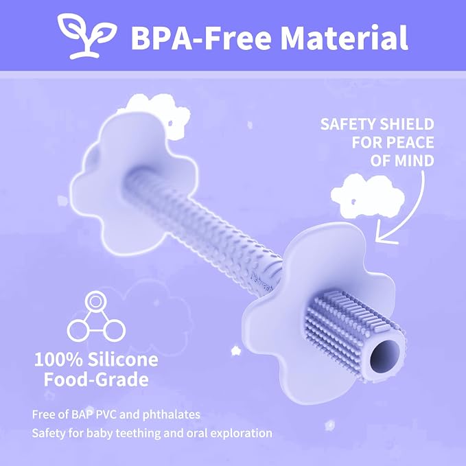 6pk Baby Teether Straws Silicone Teething Tube Stick Toy for 0-12M | Shielded Tube Teethers Sensory Toys, Soothing Infant Teething Straws, Hollow Textured Chew Sticks for Toddlers Relief
