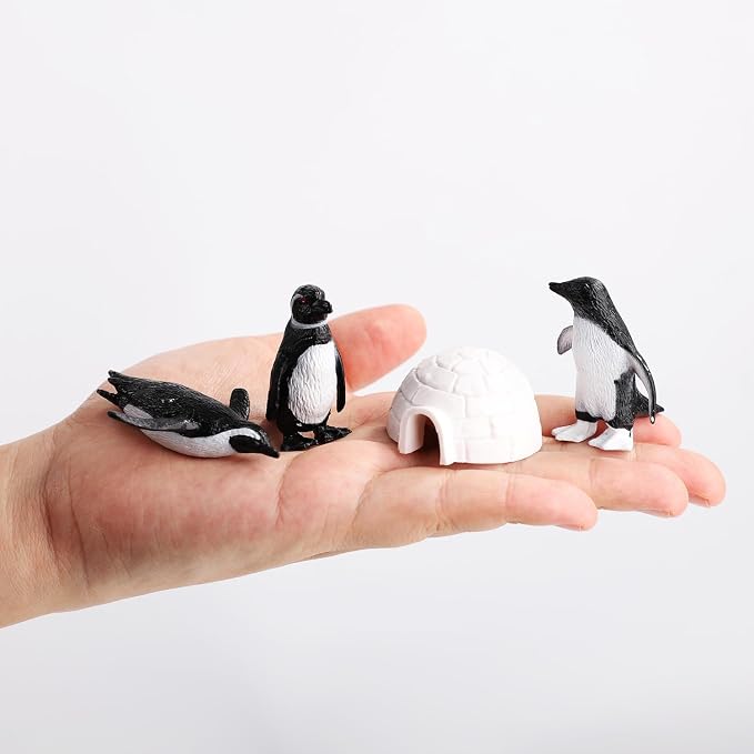 11pcs Mini Penguin Figurines, Realistic Plastic Penguin Figures Arctic Miniature Penguin Figurines Penguin Cake Topper Mini Penguin Toys Tiny Animals for Party Supplies Gifts for Kids
