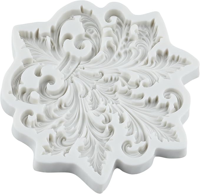 Baroque Scroll Silicone Mold Relief Flower Lace Filigree Polymer Clay Molds for DIY Crafts Epoxy Resin Casting Polymer Clay Tools Craft Air Dry Jewelry Making