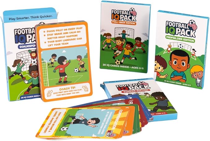 Soccer IQ Cards – Goalkeeper Edition: Game Intelligence Cards for Kids Ages 5–11 | Learn Mindset, Positioning, Shot-Stopping & Communication