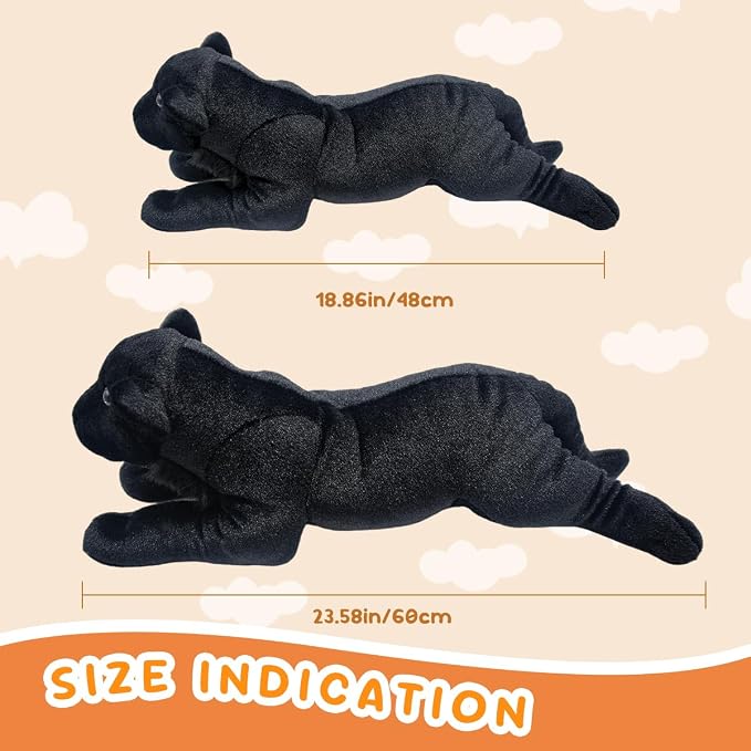 Black Panther Stuffed Animal 23.6" Jaguar Stuffed Animal Cute Black Panther Plush Realistic Jungle Stuffed Panther Toy Pillow Soft Plush Toy Birthday Graduation Gifts for Kids Boys