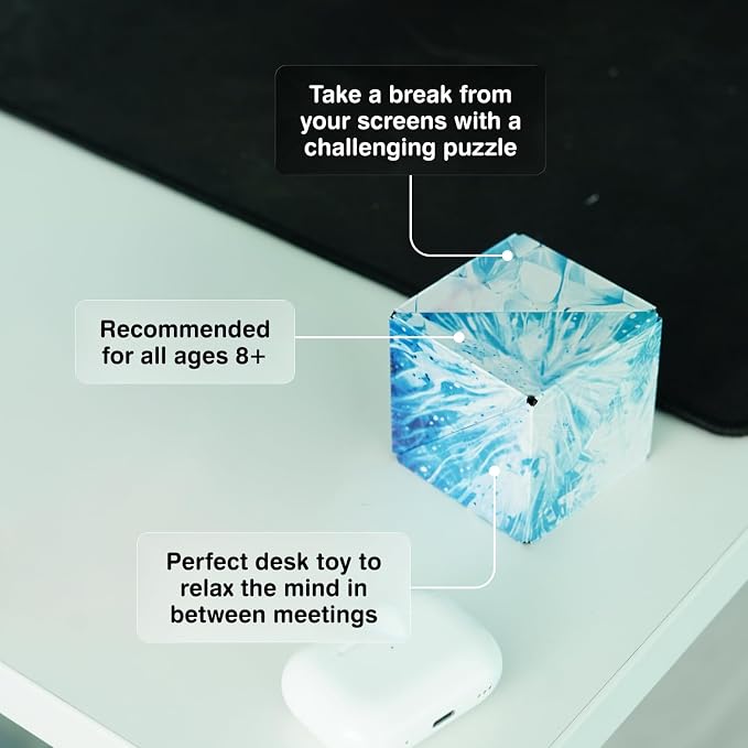 Shashibo Sensory Fidget Toy for Adults & Kids, Stress Relief Fidget Toy for Adults, Teens & Kids, Cool Fidget Toys for Desk, Classroom Must Have, Sensory Shape Shifting Cube, 100+ Possible Shapes