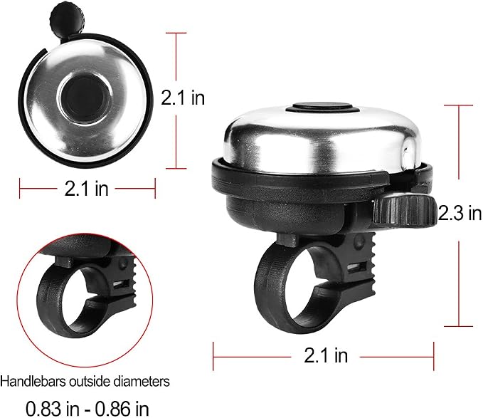Accmor Classic Bike Bell, Aluminum Bicycle Bell, Loud Crisp Clear Sound Bicycle Bike Bell for Adults Kids