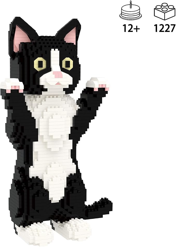 Larcele Micro Building Blocks Set, DIY Mini Building Toy Bricks for Age Over 12 Years, 1227 Pieces KLJM-05 (Devon Rex Cat)