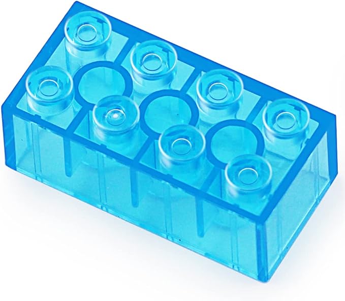 320 Pieces Transparent Medium Blue 2x4 Bricks Parts Building kit Creative Play Set Blocks Classic Toy Accessories Compatible with 3001 Major Brands (Trans Medium Blue)