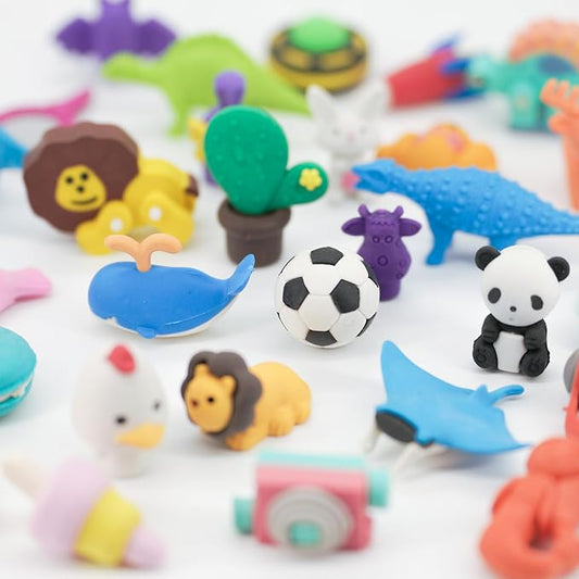30pcs 3D Cute Kids Erasers, Random Desktop Pet Toys Gifts, Classroom Rewards Kids Party Gifts, Various Styles Such as Animals, Food, Plants, Space, Princess, Sports, Halloween, Christmas