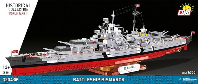 COBI Historical Collection WWII Battleship Bismarck, 3204 Pieces