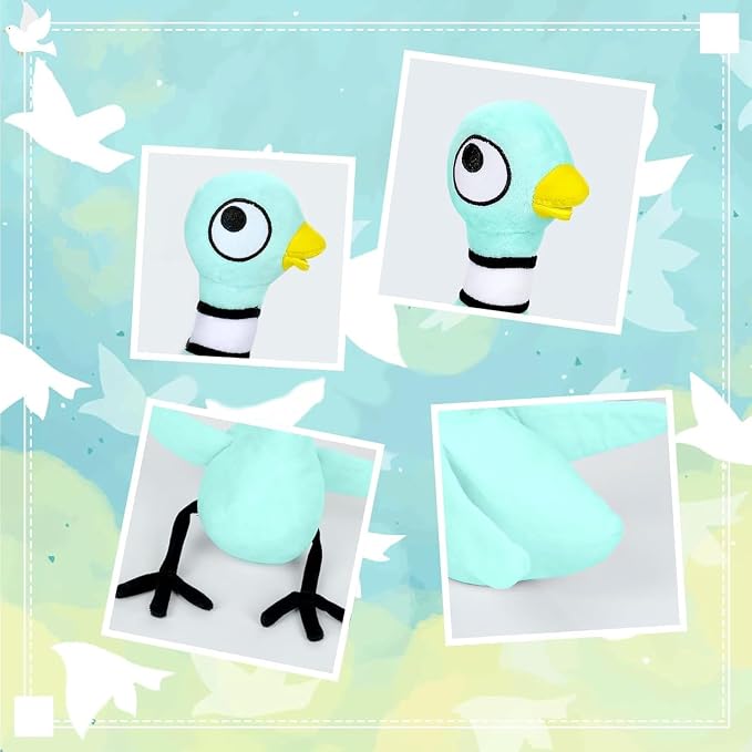 Don't Let The Pigeon Drive The Bus 12'' Pigeon Plush Toy Soft Stuffed Bird Stuffed Animal Toy for Kids Boys Girls Gifts, Home Decor Plushies
