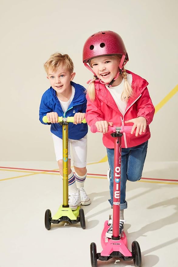 Micro Kickboard | Maxi Scooter for Ages 5-12 | Children up to 110 lbs | 3 Wheel Lean-to-Steer Design | Adjustable T Bar | Smooth Ride PU Wheels | Swiss Design
