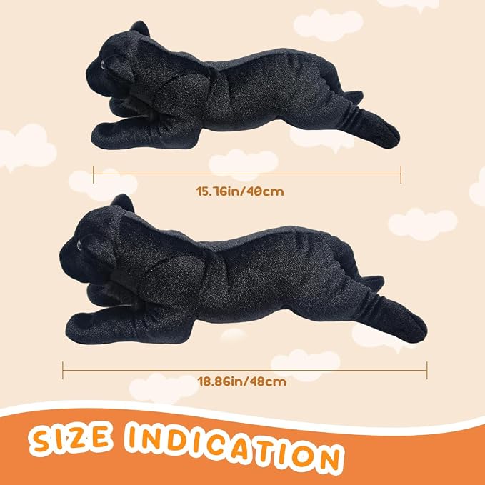 Black Panther Stuffed Animal 15" Jaguar Stuffed Animal Cute Black Panther Plush Pillow Realistic Jungle Panther Stuffed Toy Birthday Graduation Gifts for Kids Girls Boys