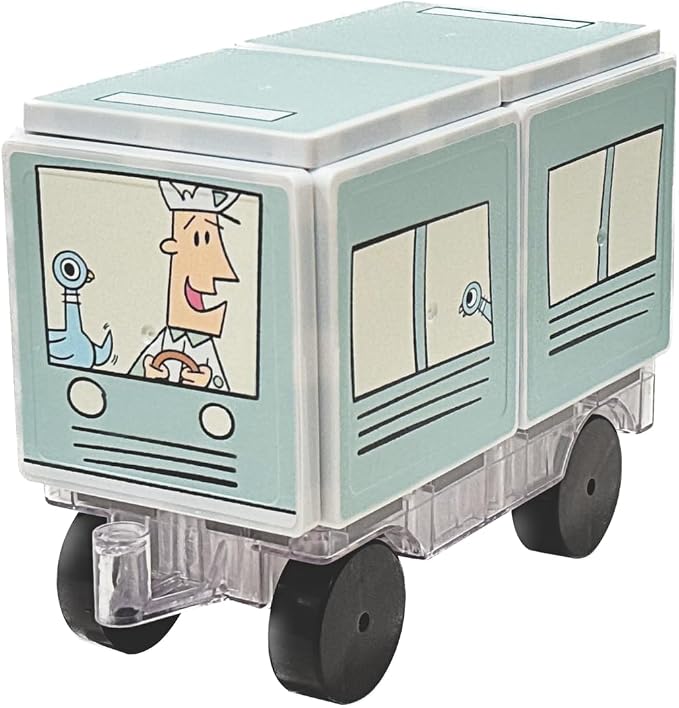 CreateOn Mo Willems - Don't Let the Pigeon Drive the Bus Magnetic Tiles, Magnetic Toy, Travel Toys, Classroom Sensory Toy Blocks, STEM & Montessori Tools for Boys & Girls Ages 3+ (16 Pieces)