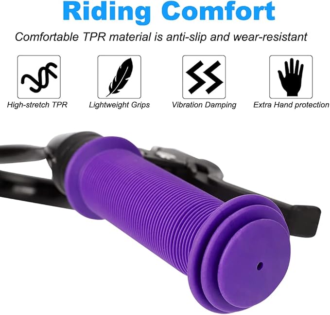 Kids Bike Grips - 105mm Bicycle Handlebar Grips With Mushroom Pattern for Bikes, Balance Bikes, and Kick Scooters