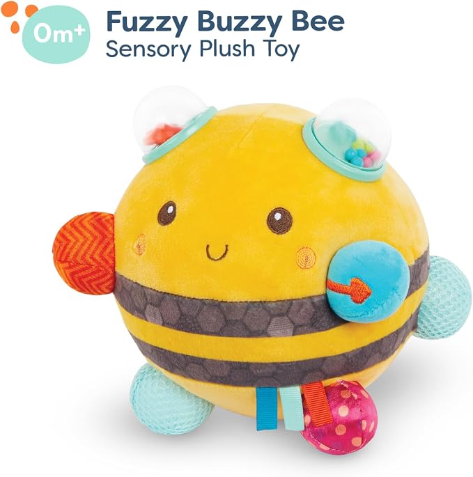 B. toys – Sensory Plush Bumble Bee with Fun Features, Interactive Play, Bumps, Colors, Textures & Sounds, Toys for Infants, Babies – 0+ Months