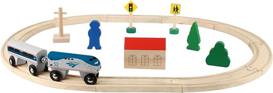 Daron Worldwide Trading Daron Amtrak Wooden Train Set (20 Piece)