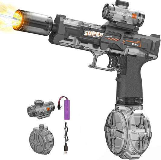 Handwell Electric Water Gun for Adults Kid, Led Light-Automatic Squirt Water Gun, Large Capacity Ultimate Water Blaster 23-33 FT Long Range, Summer Outdoor Toys, Beach Swimming Pool Water Fighting Toy