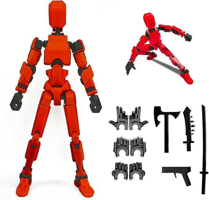 2026 New Assembly Completed-Titan 13 Action Figure,Dummy Robot 13 Action Figures Set,3D Printed Multi-Jointed Action Figures,Nova 13 Action Figure for Collectors Desktop Decorations (Red)