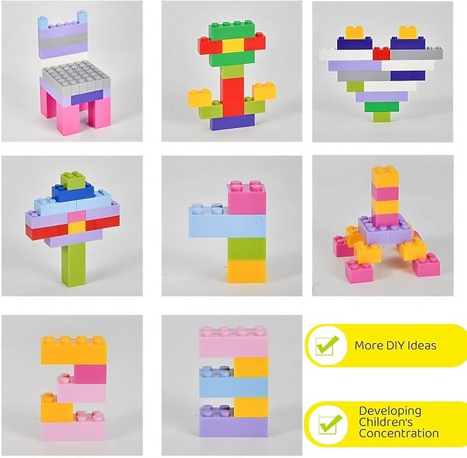300 Pieces Building Blocks bulk, Compatible With LEGO And All Brands, 12 Sizes And A Variety Of Colors To Mix And Match, Suitable For Christmas, Halloween And Birthday Gifts For Boys And Girls Aged 6+