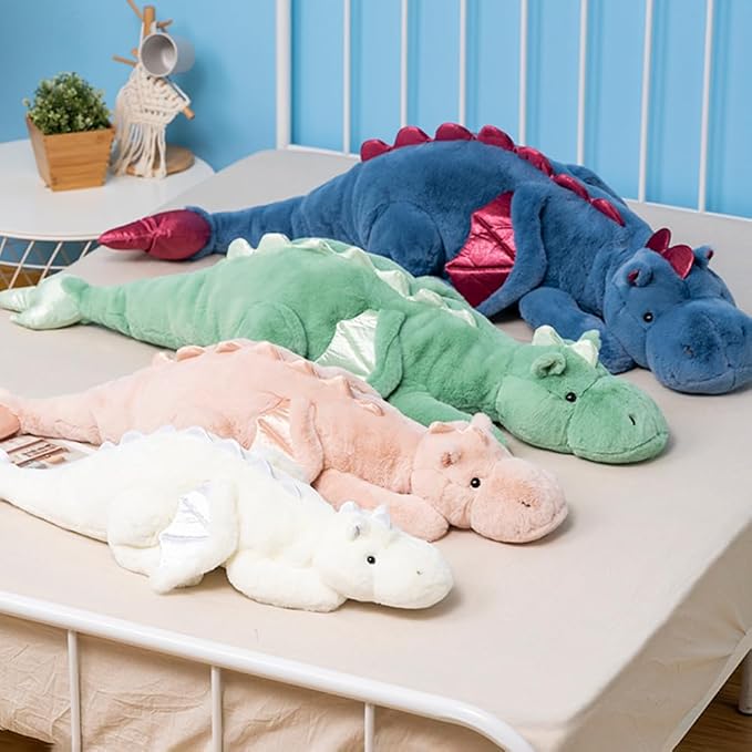 43.3Inches 7Lbs Blue Weighted Dragon Stuffed Animal, Large Blue Weighted Dragon Plush Toy for Kids and Adults(2025 Update Version)