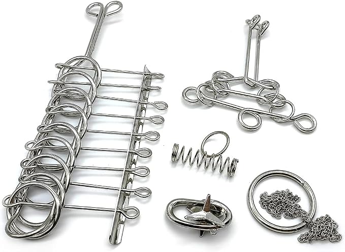 Zooshine 18 Sets Metal Brain Puzzles Teasers IQ Toys,Metal Puzzles Games for Adults Kids