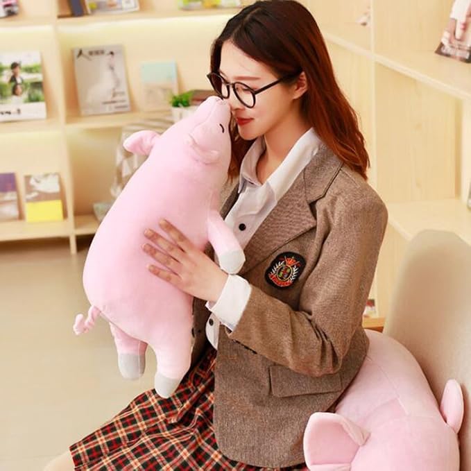 Stuffed Plush Pig Animal Toy 20 Inches Pink Piggy Animal Stuffed Plushies Super Soft Cute Cuddly Pillow Cushion Stuff Dolls Gifts for Children Kids Boys Girls Room Decor Bed Nursery, 20Inches