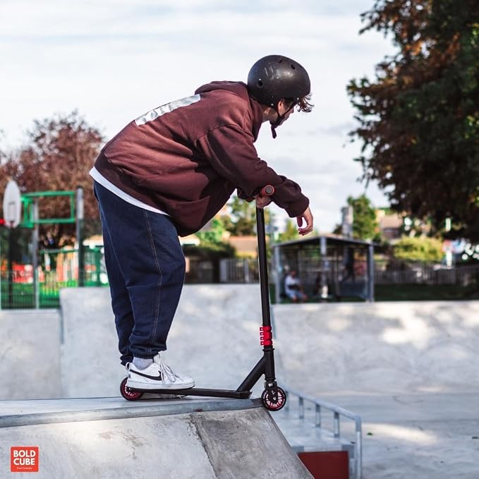 BOLDCUBE Deluxe Stunt Scooter for Boys and Girls Ages 8-12 Years | Anodized Finish | 4 Bolt Clamp | Marbled Grips | 7+ yrs