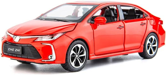 BDTCTK Compatible for 1:32 Corolla Model Car, Zinc Alloy Pull Back Toy Car with Sound and Light for Kids Boy Girl Red