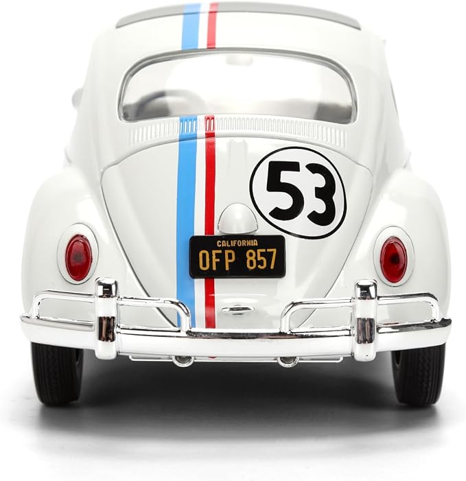 Jada Herbie The Love Bug Volkswagen Beetle Hollywood Rides 1:24 Die-Cast Vehicle with Tire Rack Toys