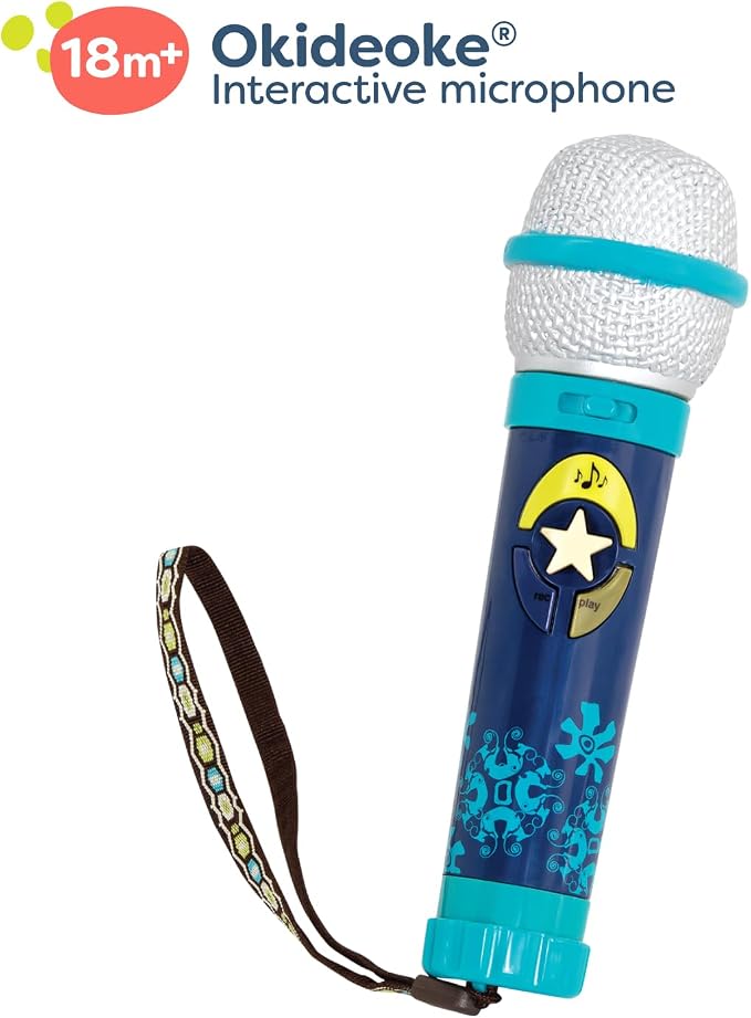 B. toys – Okideoke Toy Microphone with 8 Songs & Voice Amplifier – Musical Instrument for Toddlers – Fun Early Learning Toy for Kids 18+ Months