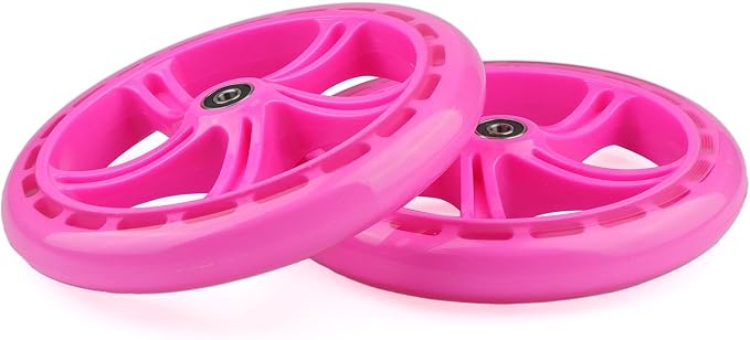2-Pack 200mm Scooter Wheels - 8-Inch Pink Wheels for Razor A5, Lascoota, Kid & Adult Kick Push Scooters