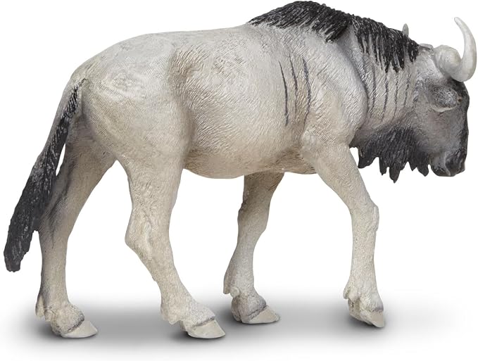 Safari Ltd. Blue Wildebeest Figurine - Detailed 4.7" Plastic Model Figure - Fun Educational Play Toy for Boys, Girls & Kids Ages 3+