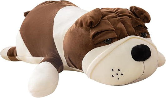 Bulldog Plush Toy – Brown 17.7 Inch Large Stuffed Animal Dog,Soft Cuddly Bulldog Stuffed Animals for Kids,Boys & Girls,Birthday
