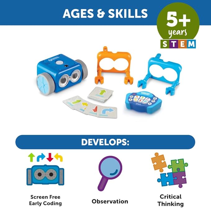 Learning Resources Botley 2.0 The Coding Robot Classroom Set - Elementary STEM Toys, Robotics Kits for Kids age 5-7, Teach Critical Thinking, Coding Bot for Boys and Girls