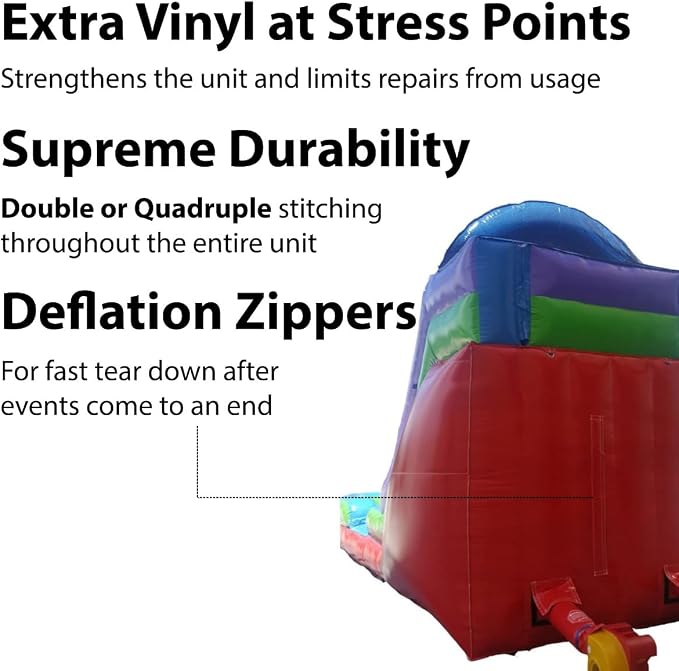TentandTable Inflatable Water Slide for Kids and Adults, Commercial Grade Giant Blow Up Backyard Water Fun, Includes Electric Air Blower, 27' L x 9' W x 15' H, Rainbow