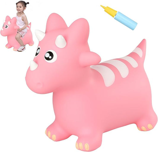 INPANY Bouncy Horse, Dinosaur Hopper Toys for Boys, Gifts Toy for Kid | Eco-Friendly PVC, Low Center Gravity, Cute Cartoon Design, Load 100 Lbs, Learn & Exercise & Active Fun, Gifts for 1-3 Kids