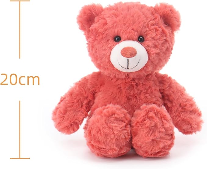 Apricot Lamb Watermelon Red Flower Bear Stuffed Animals for Kids, Soft Cute Plush Toys for Baby Girl and Boy, 8 Inches