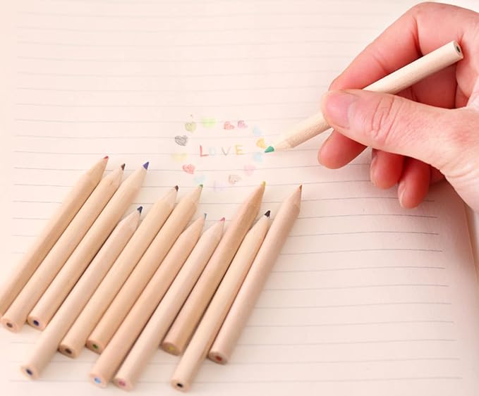 Tergy 20 Packs Mini Colored Pencils with Sharpener in Tube Portable Drawing Art Cartoon Pencils for 3 Years Old and Up Kids Adults Writing Sketching Painting,12 Colors in Tube