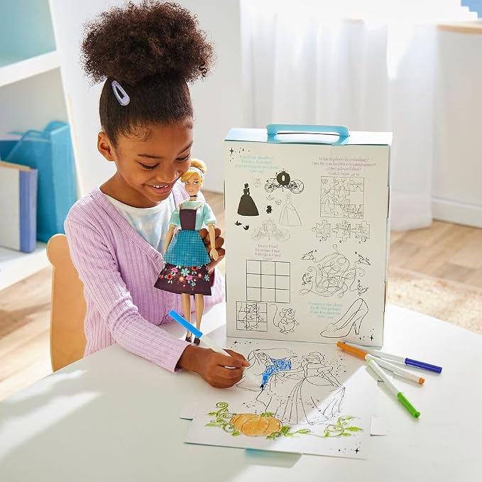 Disney Store Official Cinderella Story Doll - 11 Inches - Includes Coloring Book and Additional Dress, Princess Doll in Classic Outfit, Disney Princess Toys