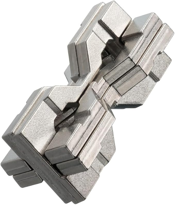BePuzzled | Hourglass Hanayama Metal Brainteaser Puzzle Mensa Rated Level 6, for Ages 12 and Up