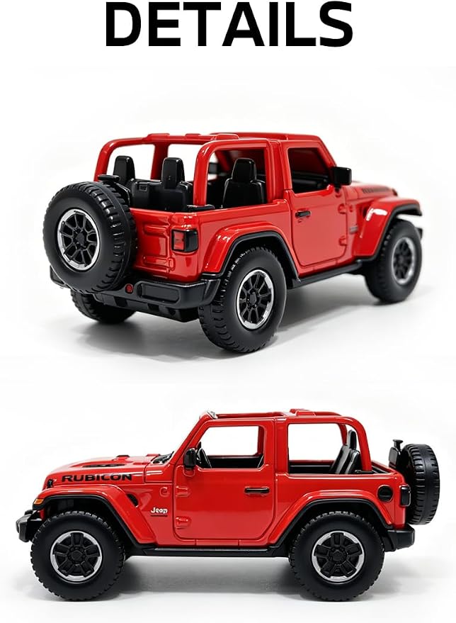 RASTAR 1/43 Diecast Model Car Jeep Wrangler Rubicon, Durable, 59000 | Officially Licensed, Ideal Gift, Zinc Alloy, Smooth Rolling Wheels, Great for Play & Display for Kids & Car Lovers Ages 3+