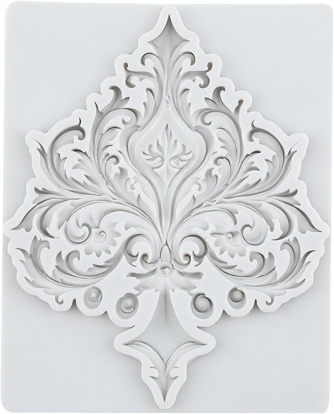 Baroque Scroll Relief Silicone Molds Relief Flower Lace Filigree Polymer Clay Mold for DIY Crafts Epoxy Resin Casting Air Dry Polymer Clay Plaster Jewelry Making