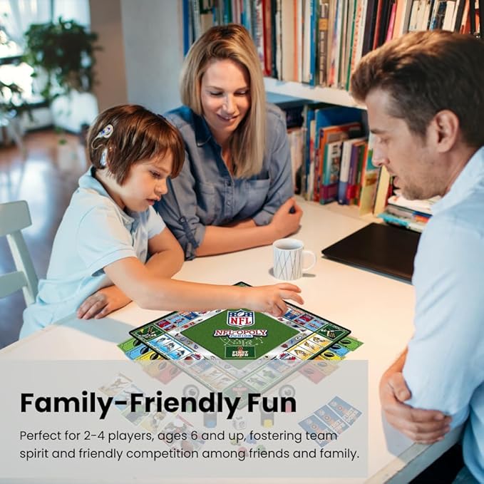 MasterPieces Kids & Family Board Games - NFL Opoly Jr. - Officially Licensed Board Games for Kids, & Family